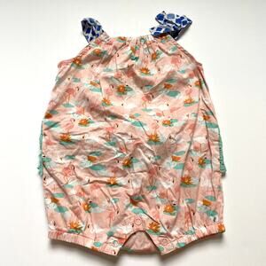 Matilda Jane Pink Flamingo Ruffle Bubble Romper